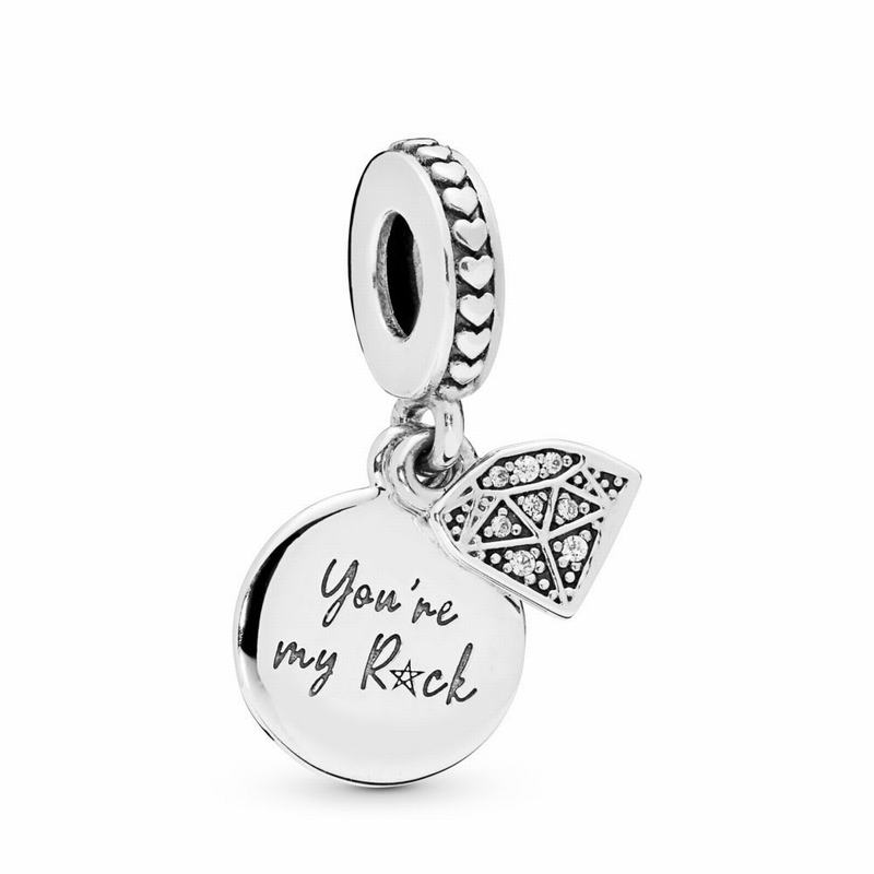 Pandora My Rock Dangle Charm - Sterling Silver/Cubic Zirconia - Canada | EK7660JF